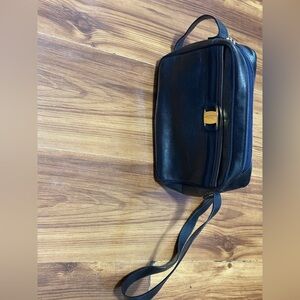 Salvatore Ferragamo Black Leather Clutch
